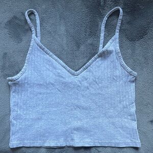 Gray ribbed tank top
